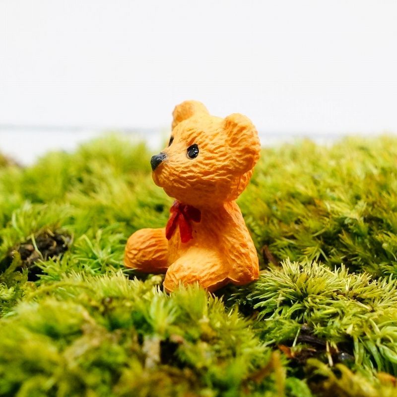 クマ（リボン・4色）｜苔テラリウム用ミニチュア