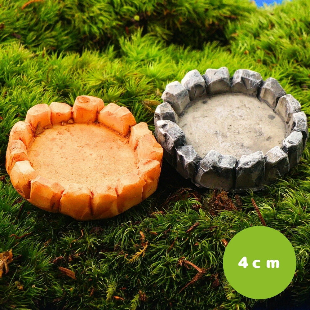 岩組の丸い池｜苔テラリウム用ミニチュア